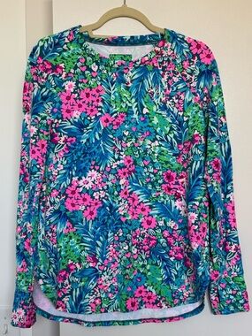 GUC Lilly Pulitzer Luxletic floral long-sleeve top